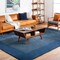 Tiwari Home 6' x 9' Solid Navy Blue Hand Loomed Rectangular Wool Area Throw Rug